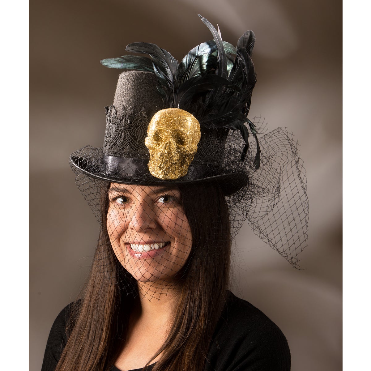 Skull and Lace Haunted Hat