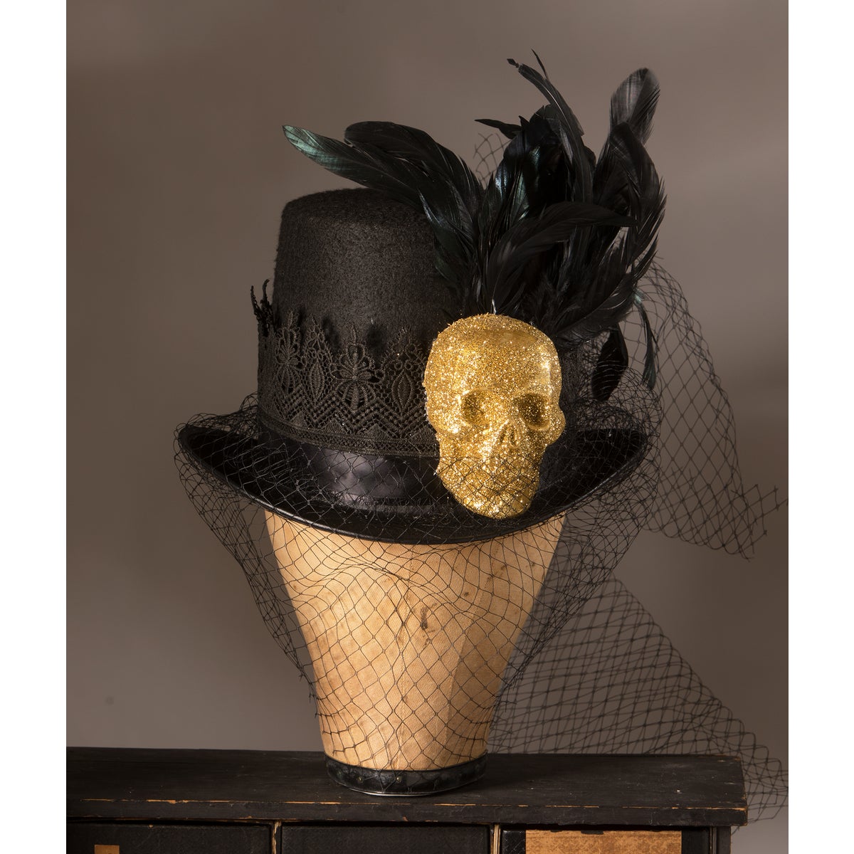Skull and Lace Haunted Hat