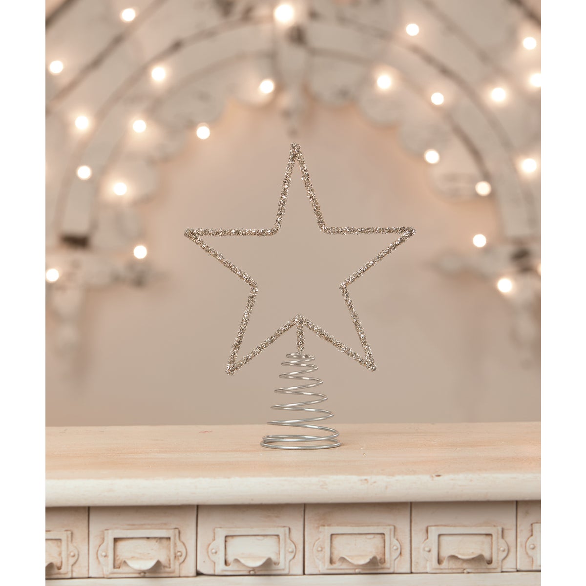 Silver Star Wire Tree Topper