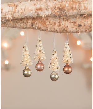 Metallic Bottle Brush and Baubles Ornaments S4