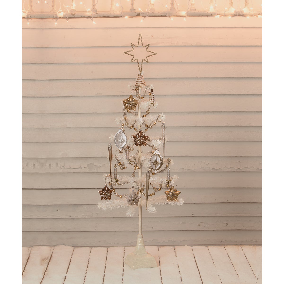 Metallic Striped Candle Ornaments S4