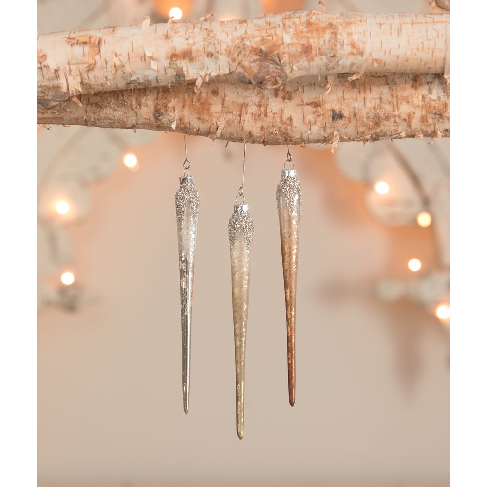 Metallic Ombre Icicle Ornaments S3