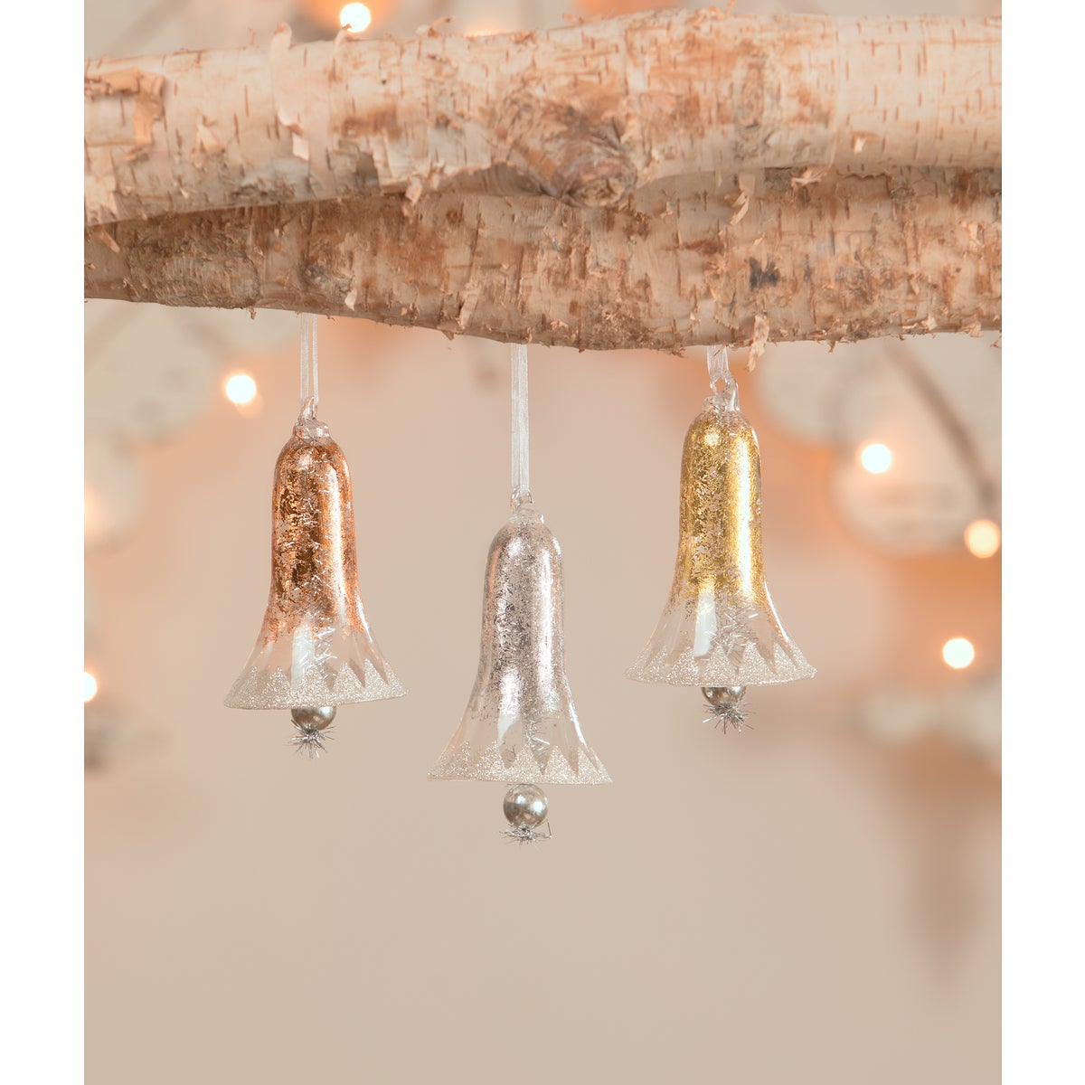 Metallic Silver Bell Ornament
