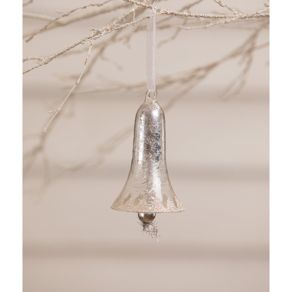 Metallic Silver Bell Ornament