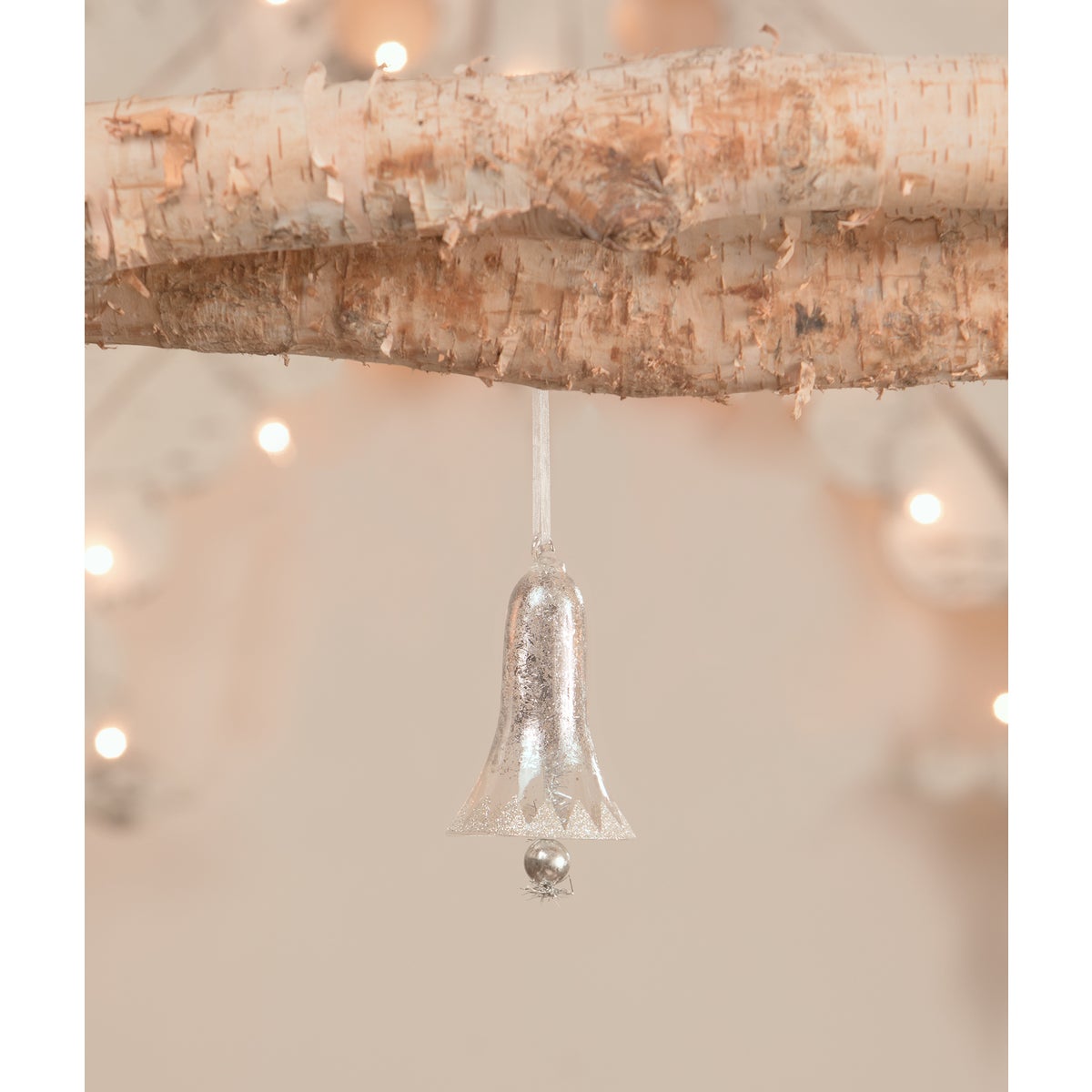 Metallic Silver Bell Ornament