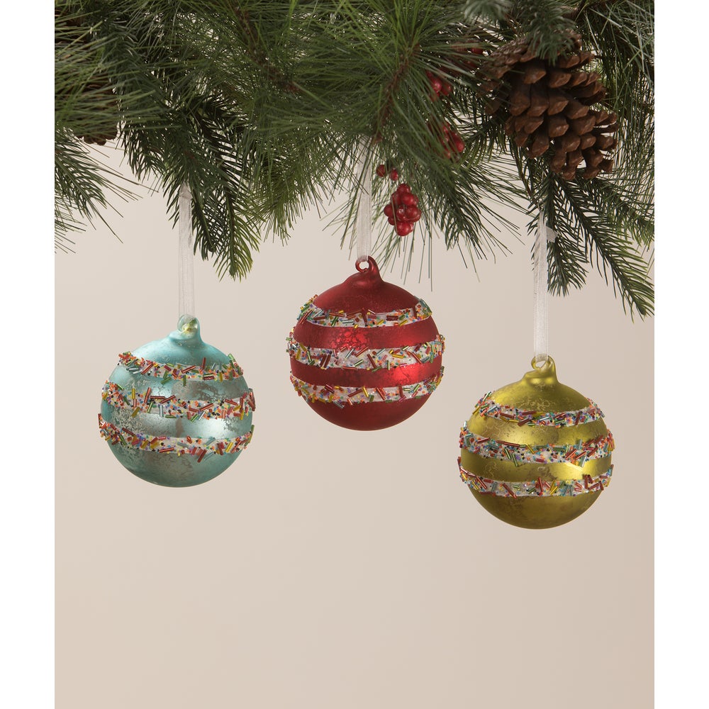 Sprinkles Tree Diorama Glass Ornaments S3