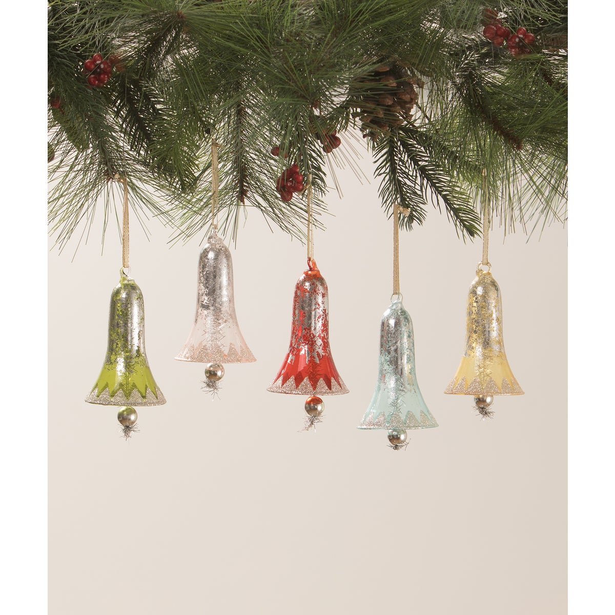 Retro Glass Bell Ornament Blue