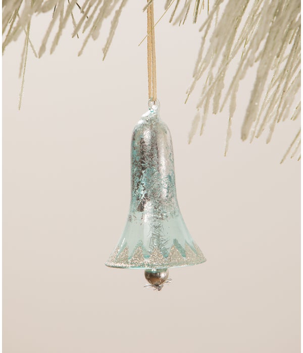 Retro Glass Bell Ornament Blue
