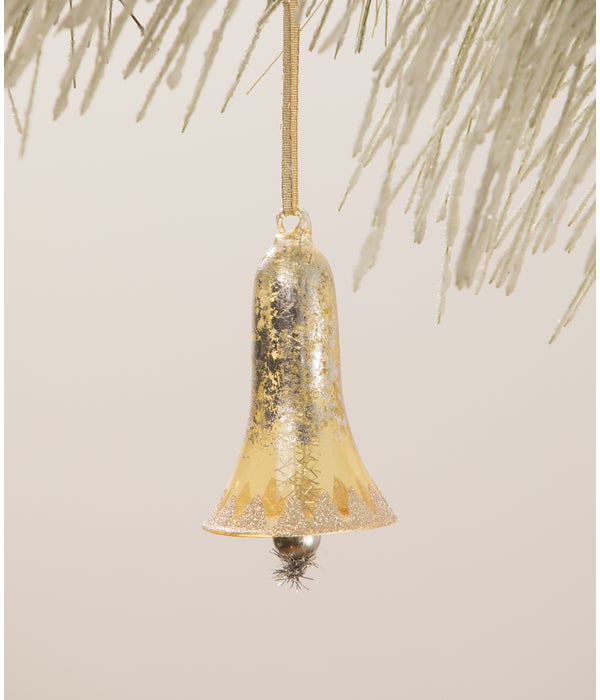 Retro Glass Bell Ornament Gold