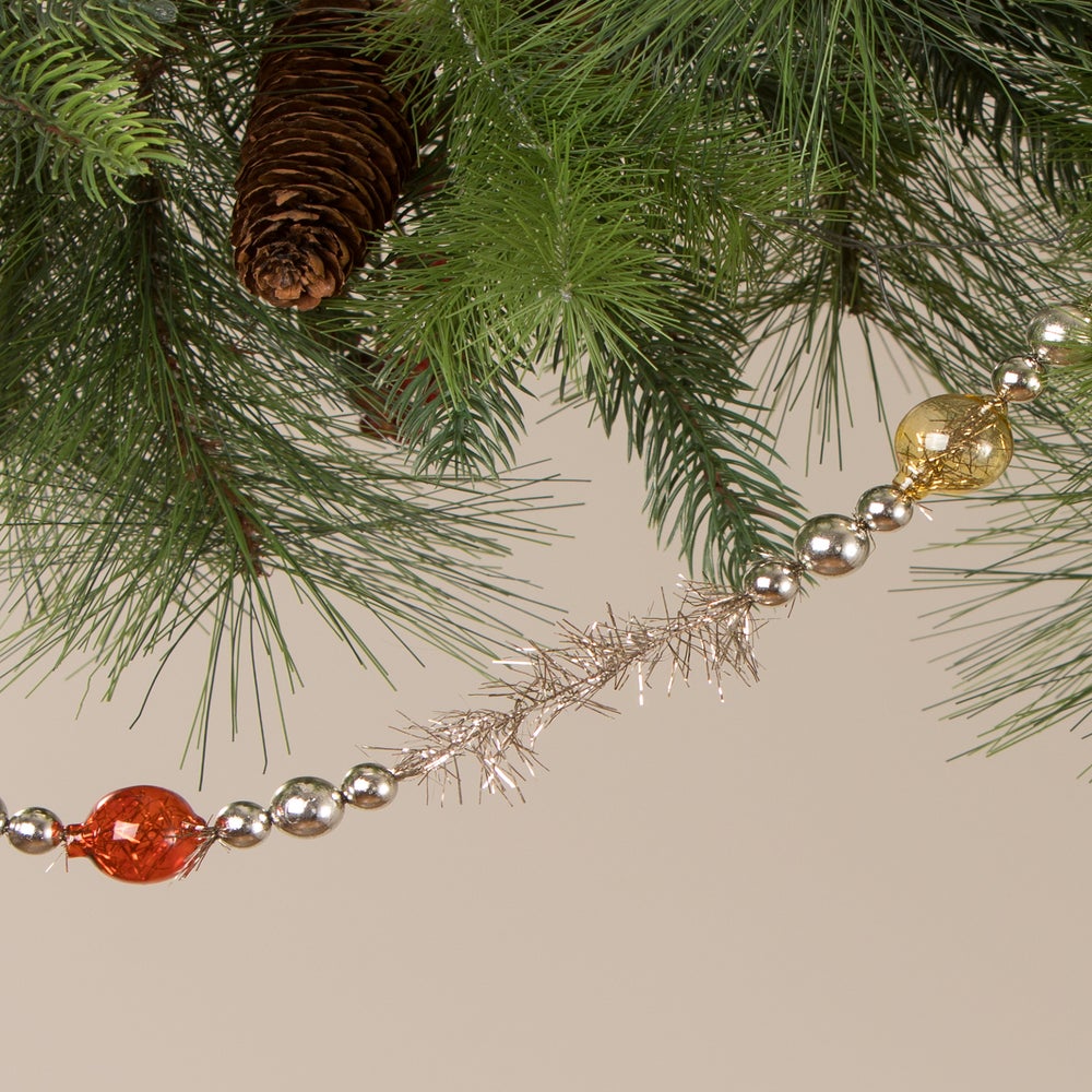 Colorful glass Christmas tree garland / vintage, 85, bead garland