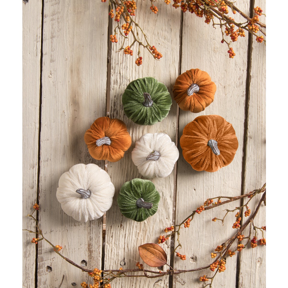 Elegant Velvet Fall Pumpkins S7