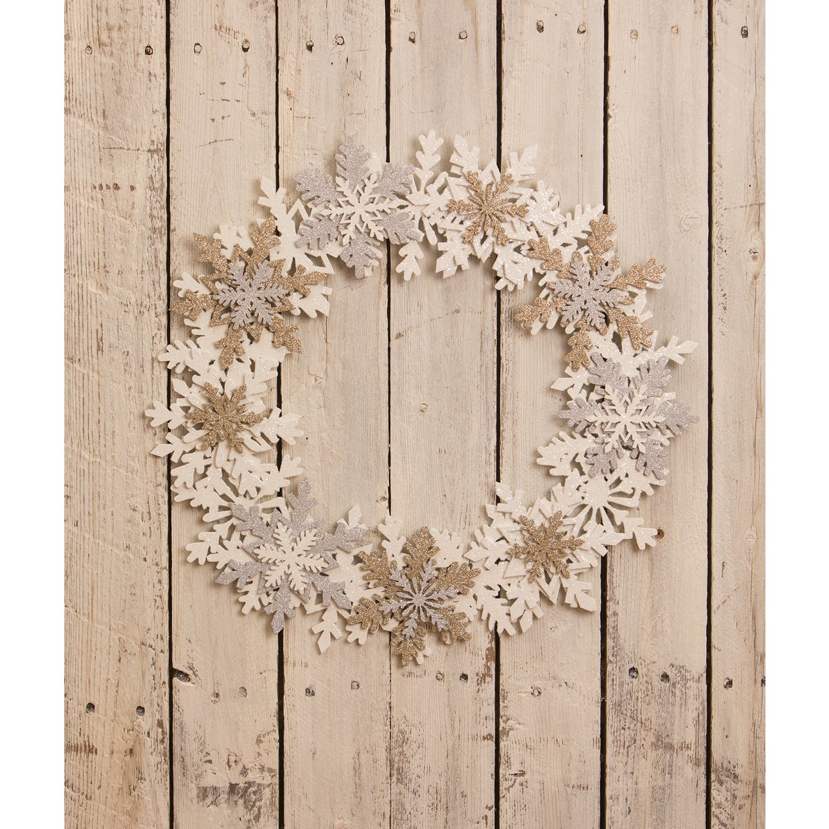 Silver and Gold Snowflake Wreath