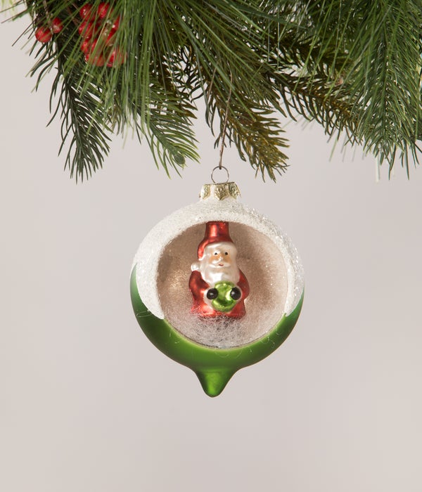 Bethany Lowe Woodland Jolly Santa with Trees Unique Christmas Tree Topper - Summit Arbor
