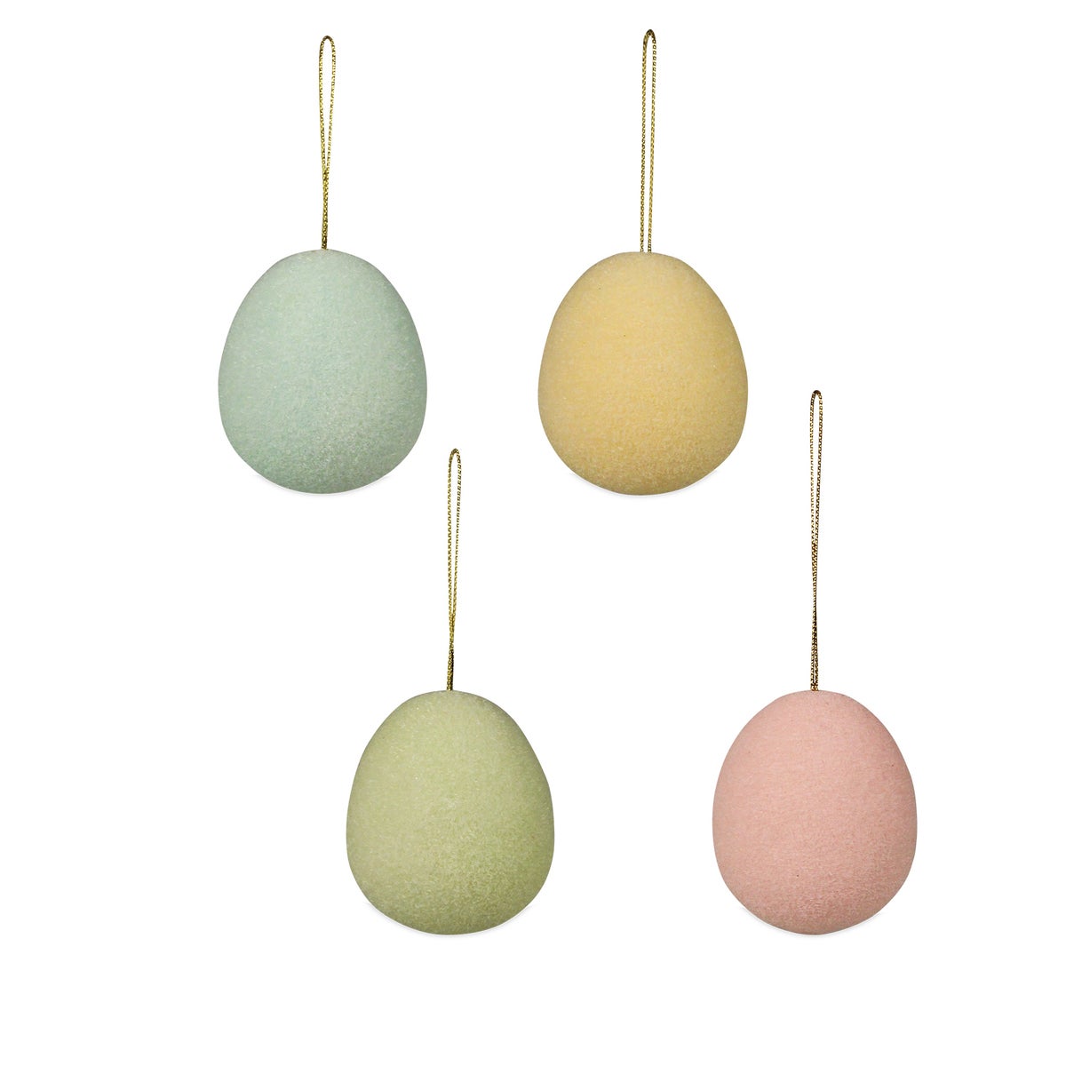 Pastel Flocked Egg Ornament Medium 4A