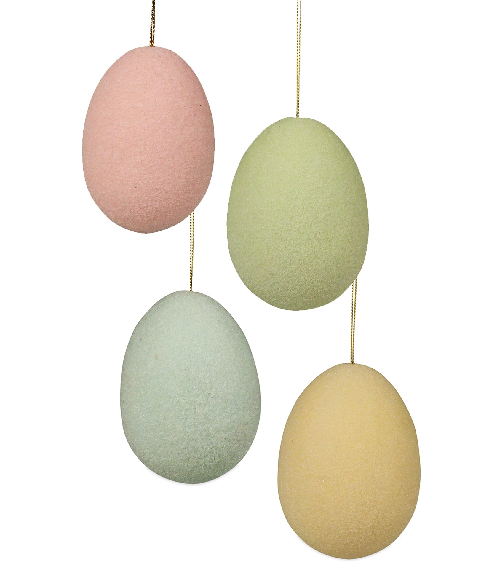 Set of 4 Colors Bethany Lowe Large Pastel Easter Egg Ornament 4" Size 
