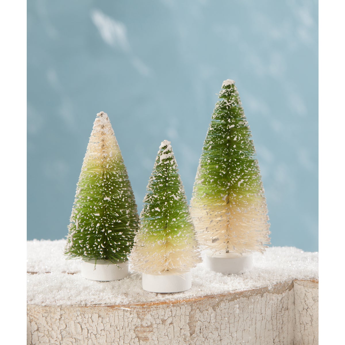 Green Ombre Mini Bottle Brush Trees S3