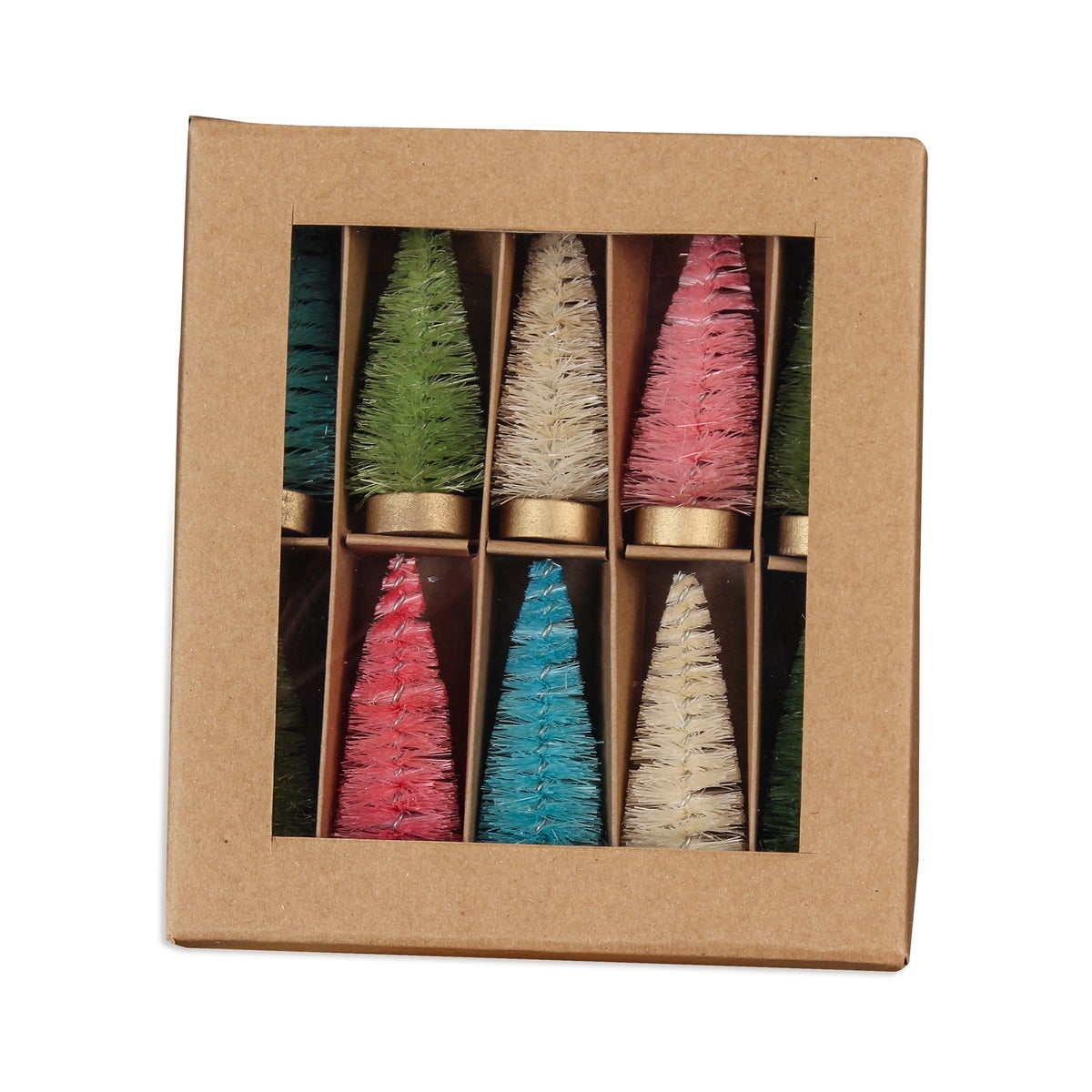 Pastel Bottle Brush Trees in Box S10