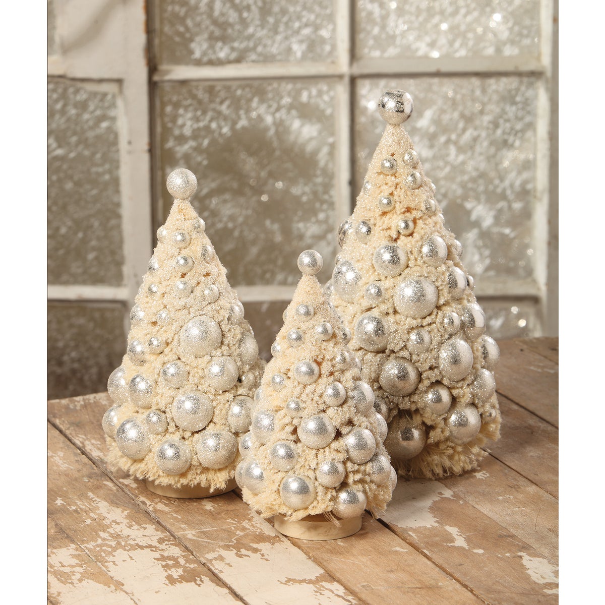 Ivory Platinum Bottle Brush Trees S3