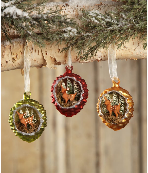 Fawn in Pinecone Indent Ornament 3A