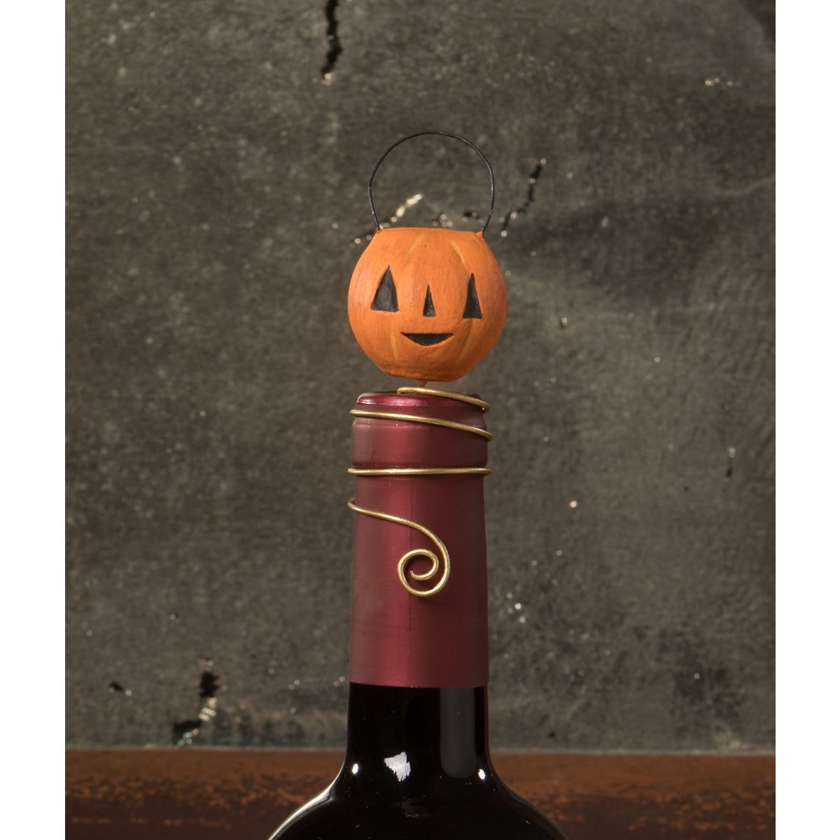 Pumpkin Lantern Wine Topper