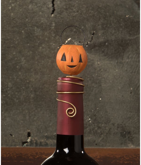 Pumpkin Lantern Wine Topper