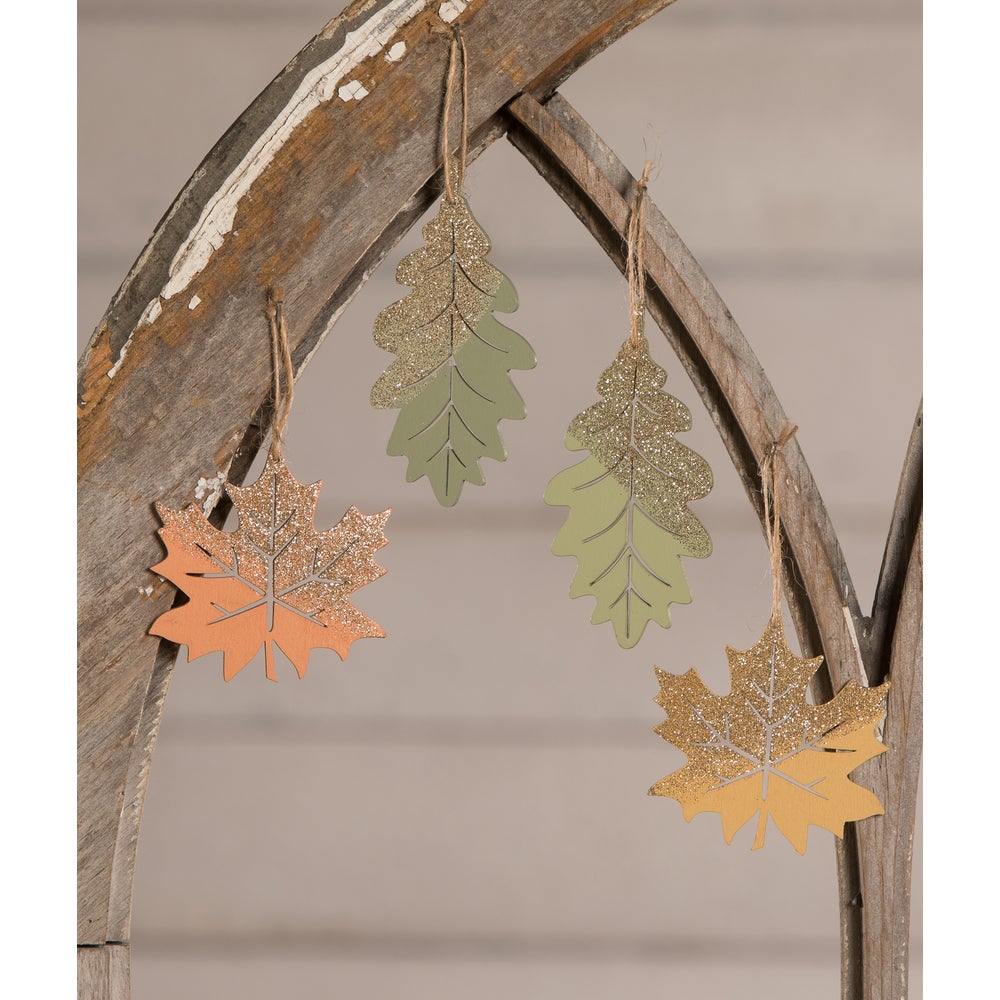 Elegant Fall Leaf Ornament 4A