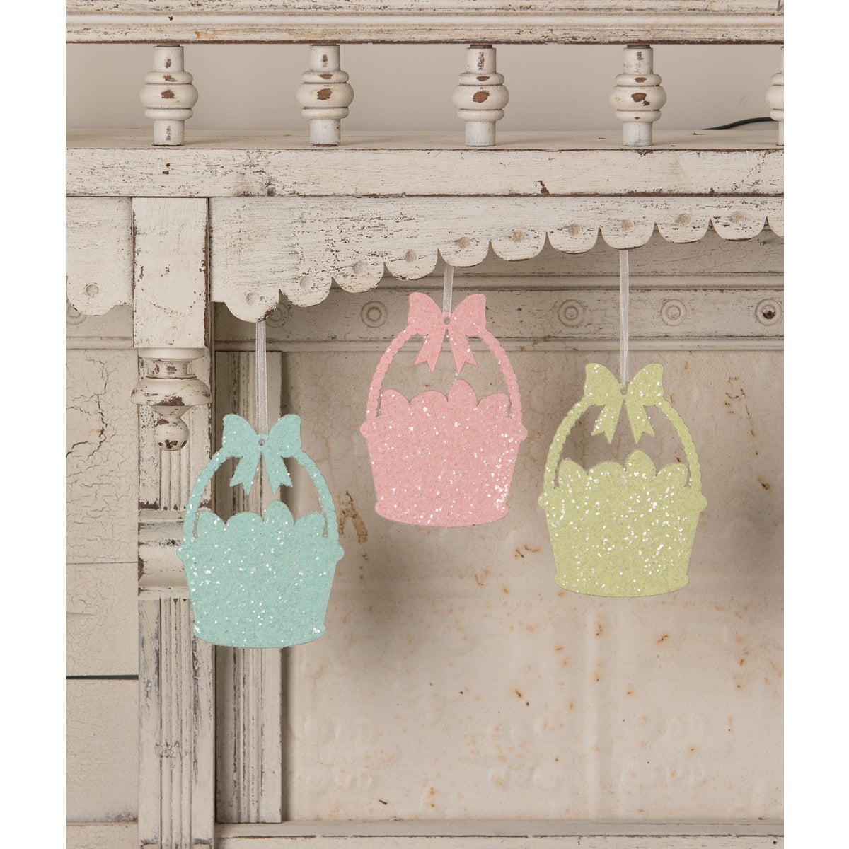 Egg Basket Glittered Ornament S3