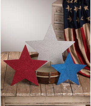 Americana Glittered Standing Stars S3
