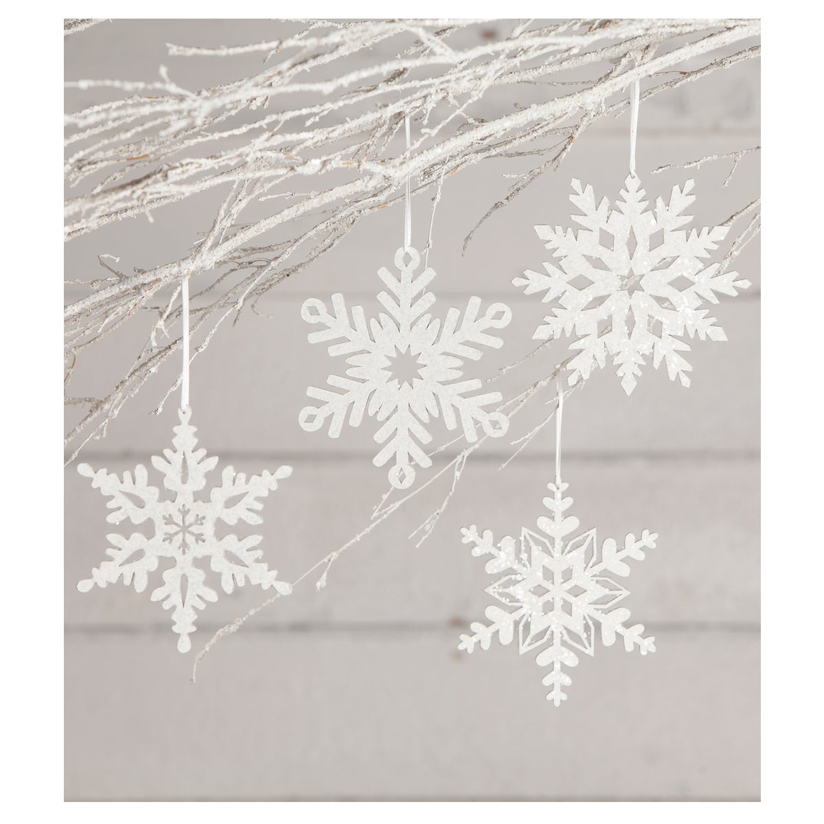 Winter Glittered Snowflake Ornament 4A