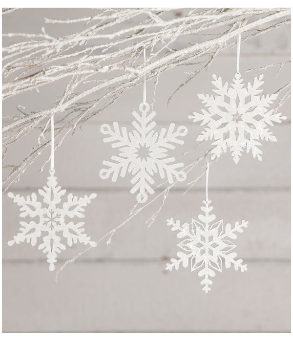 Winter Glittered Snowflake Ornament 4A
