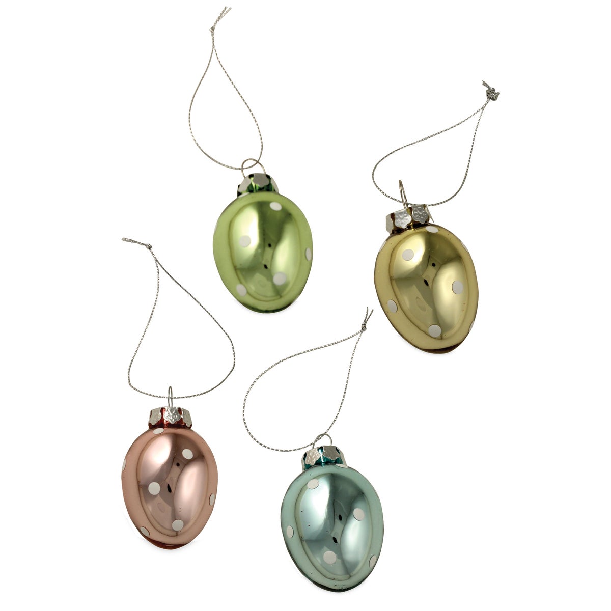 Glass Polka Dot Egg Ornament 4A