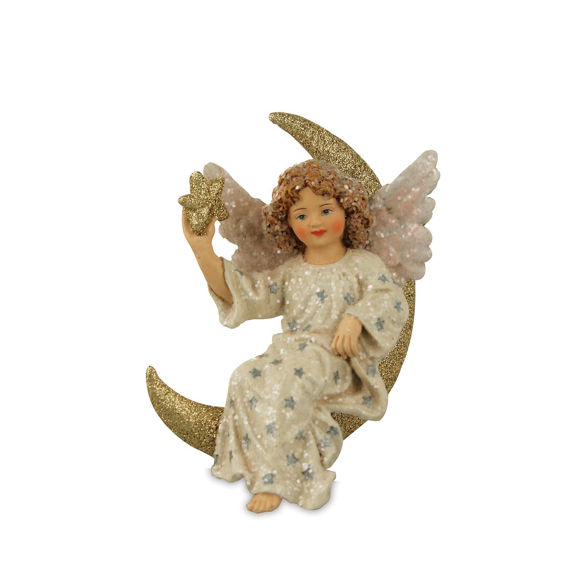 Angel in Moon Ornament