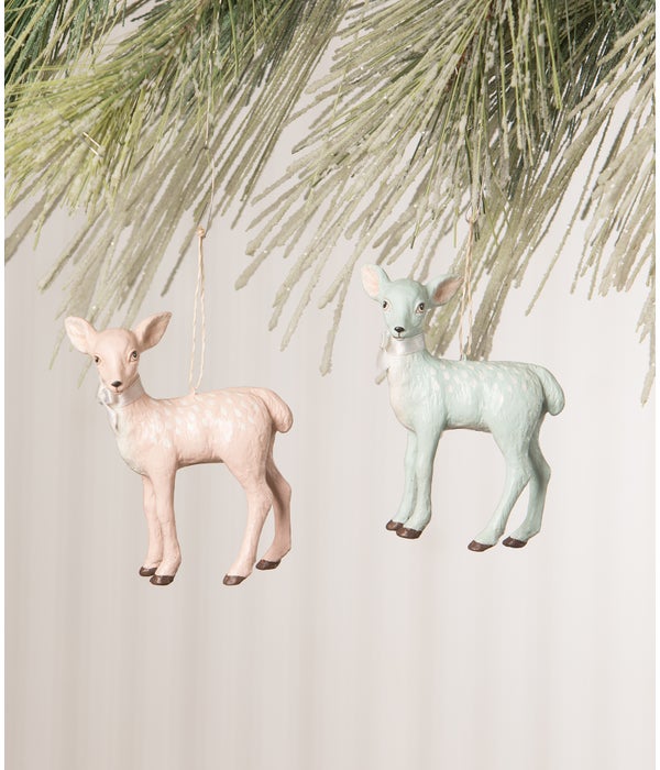 Pastel Christmas Fawn Ornament 2A