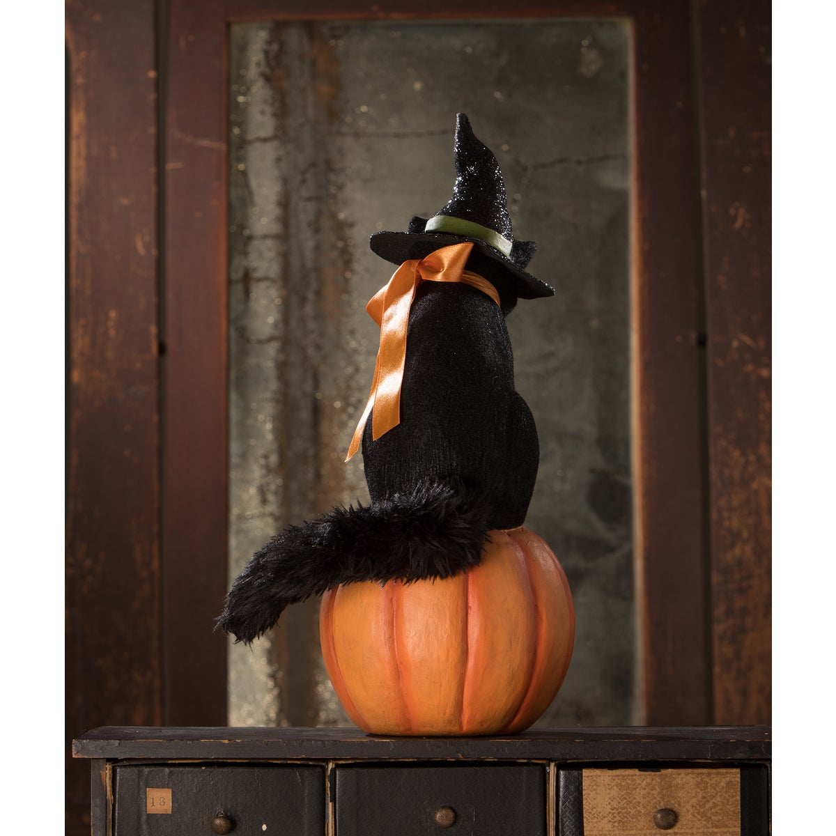 Black Cat Witch on Jack O'Lantern
