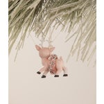 Pink Reindeer with Wreath Ornament