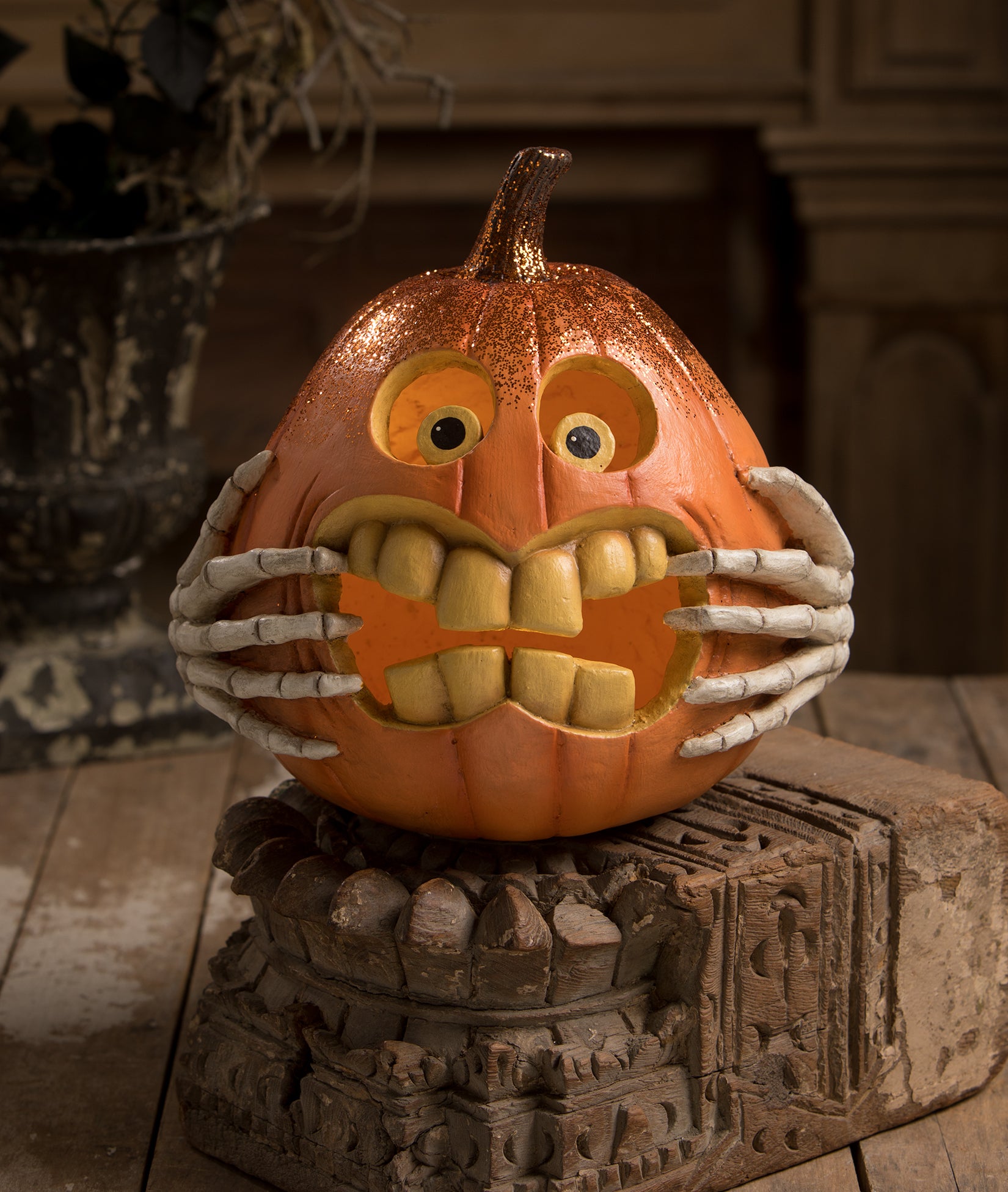 Bethany Lowe Cheeky Pumpkin Little Shop Horror Halloween Retro Vntg Style Decor 