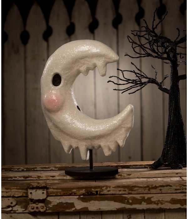 Ghostly Moon Paper Mache