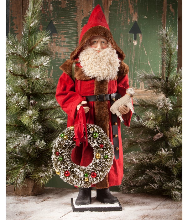 Father Christmas With Wreath