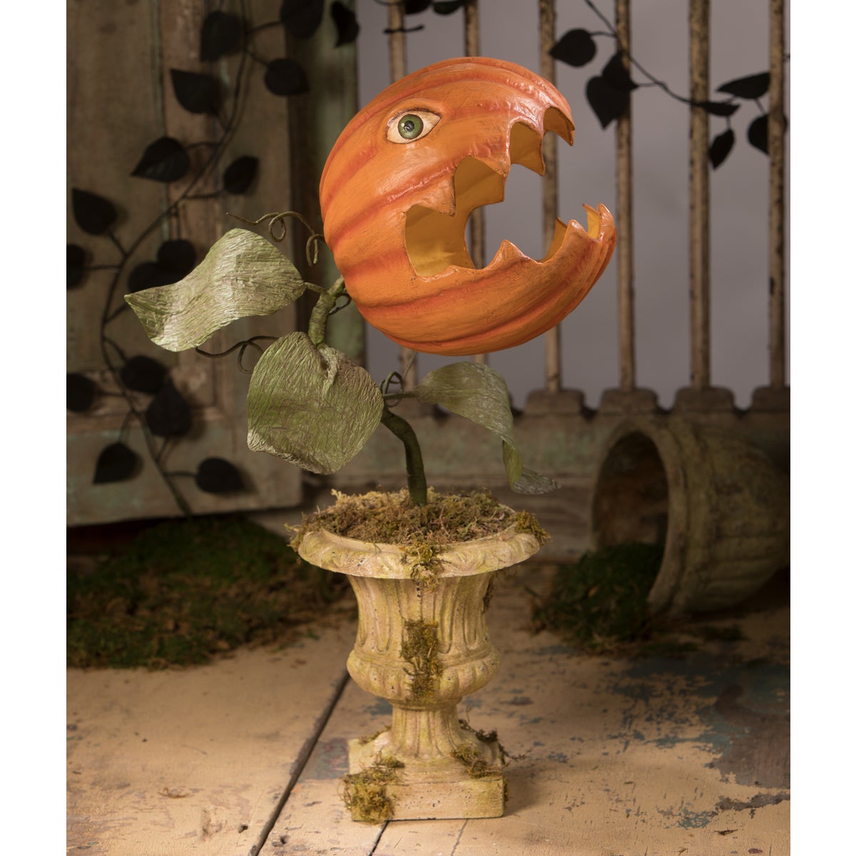 Prickly Pumpkin Plant Large Paper Mache