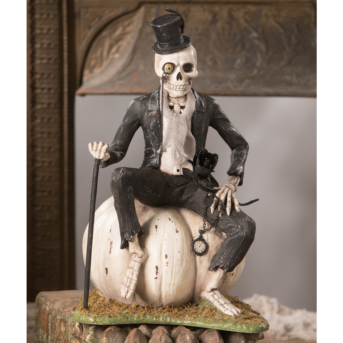 Mr. Skeleton On Pumpkin
