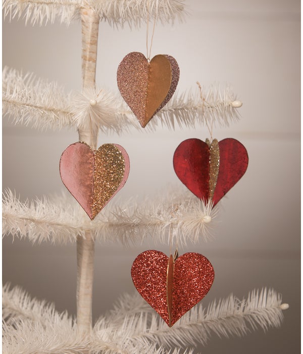 Sweet Heart Glitter and Foil Ornament S4