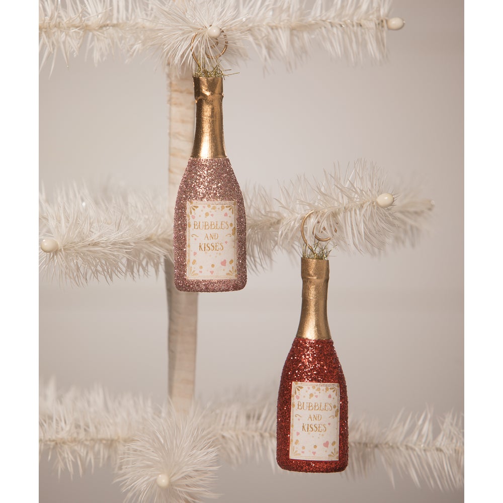 Bubbles and Kisses Champagne OrnamentPlace Card Holder S4