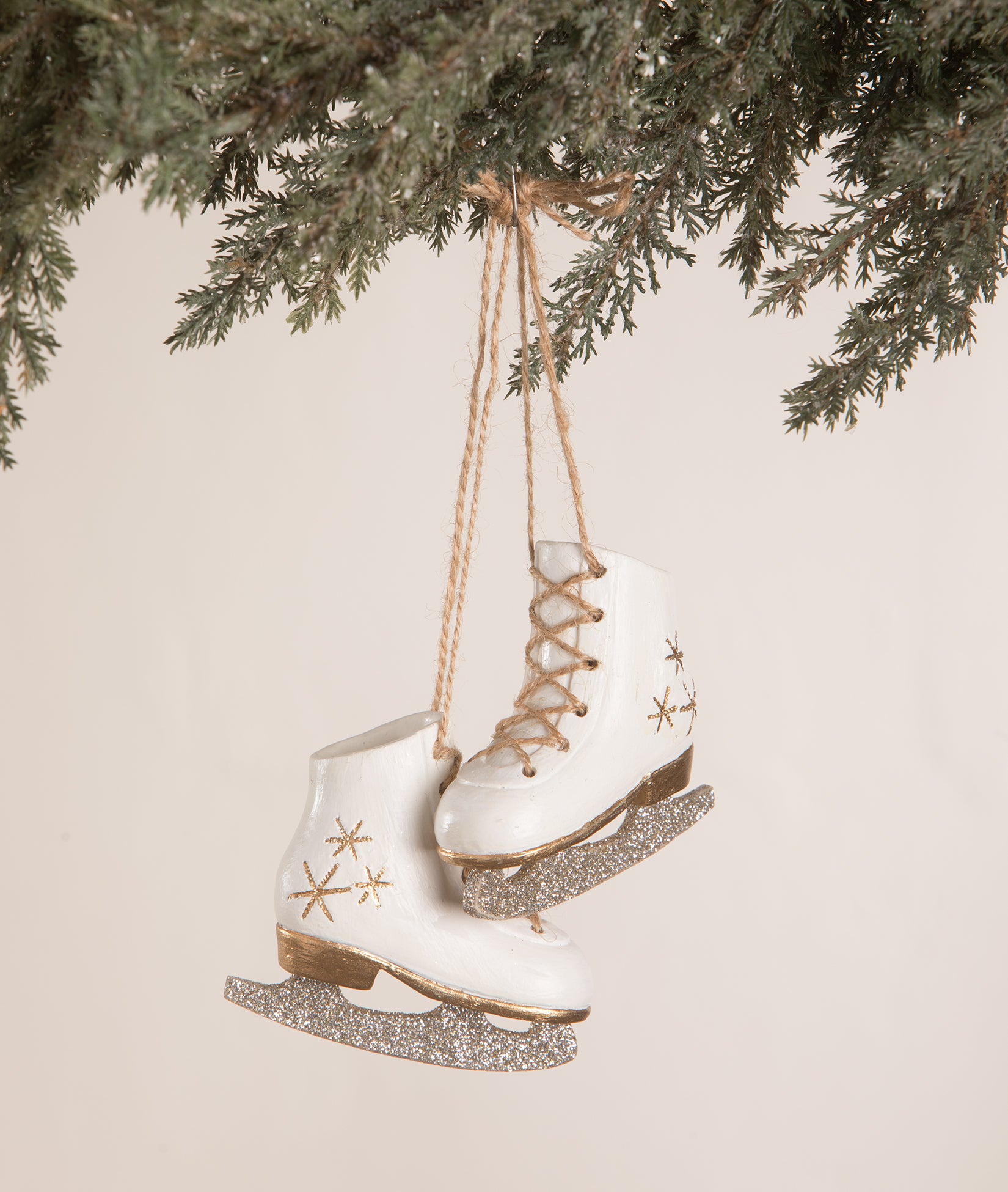 Ice Skate Pair Ornament - peaceful christmas | Bethany Lowe Designs
