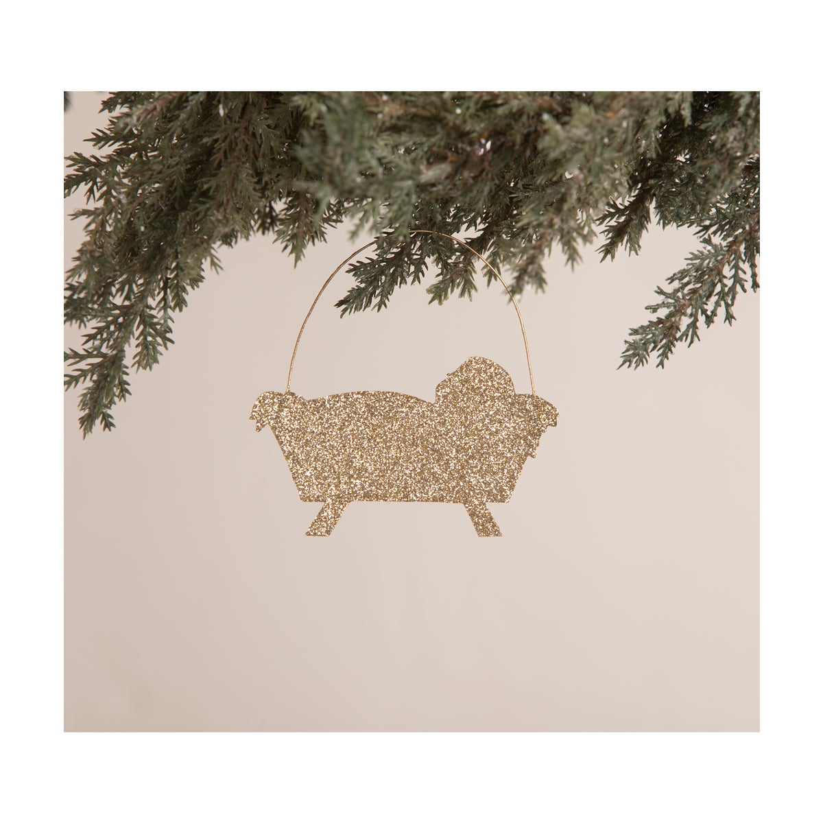 Away in a Manger Tin Silhouette Ornament