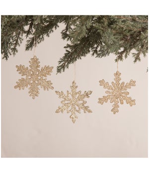 Old Gold Snowflake Ornament 3A