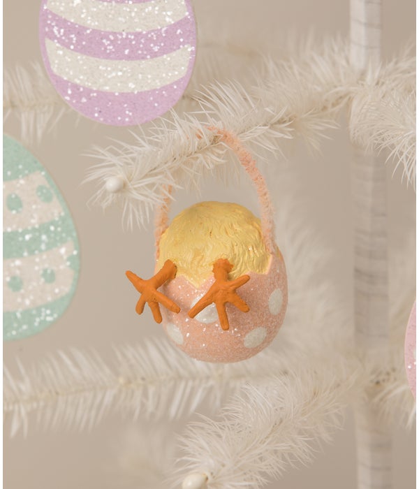 Chickie Tail Egg Ornament Orange