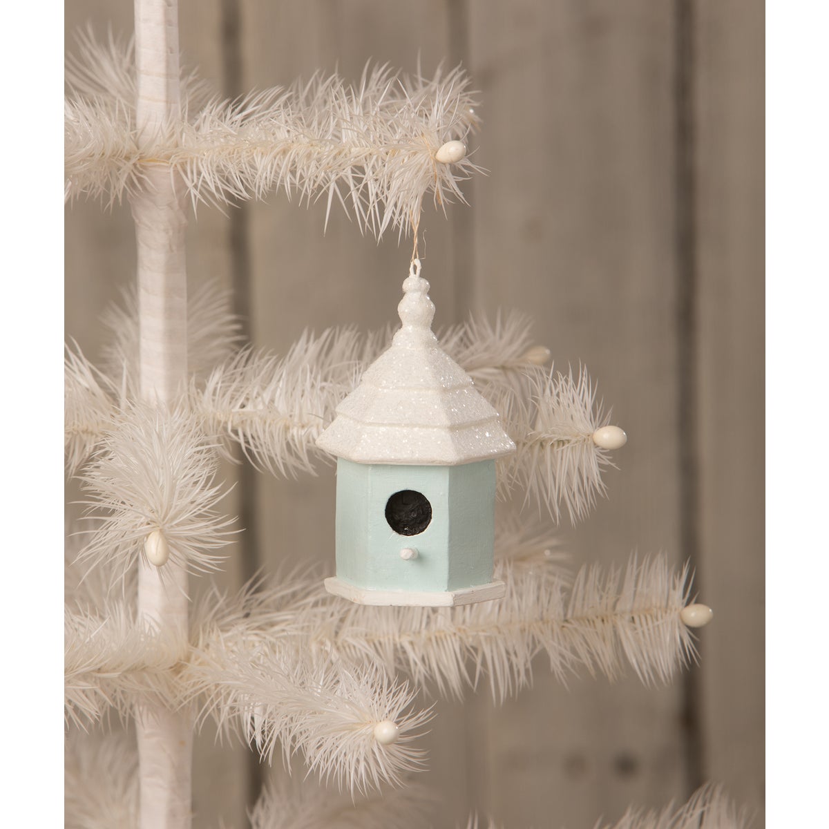 Bird House Ornament Blue