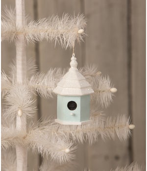 Bird House Ornament Blue