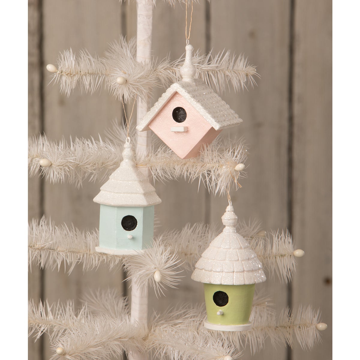 Bird House Ornament Green