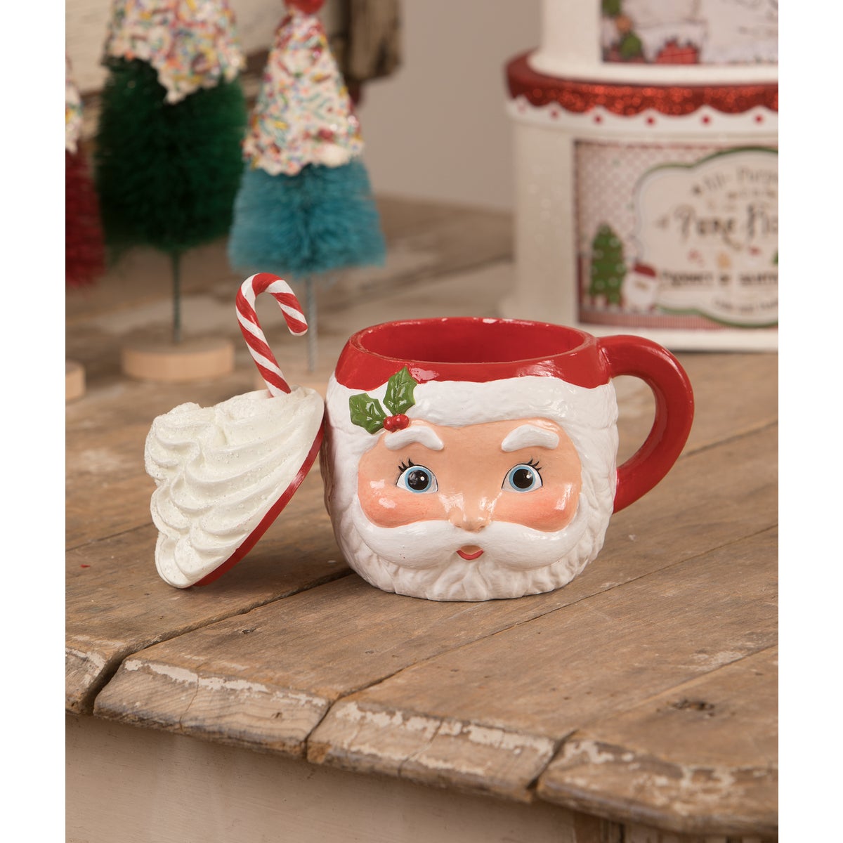 Sweet Tidings Santa Head Mug Container